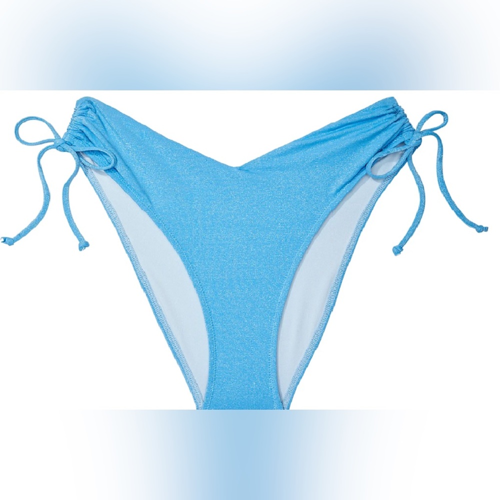 NWT Victoria's Secret Swim Ruched Shine Cheeky Bikini Bottom
